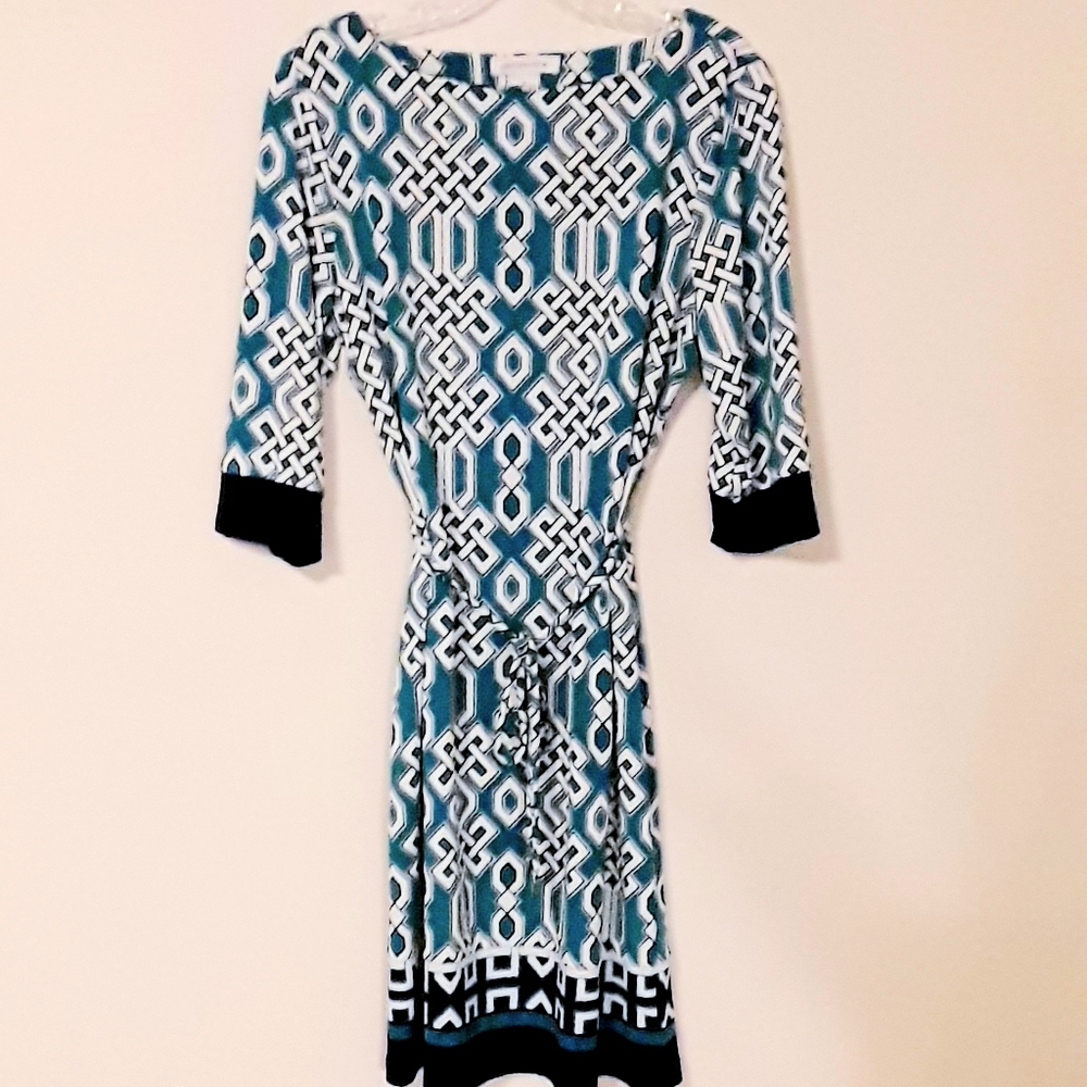 Liz Claiborne Women's Peacock Blue and Navy Dress